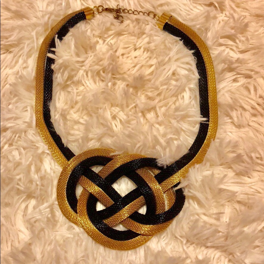 Black with gold necklace!